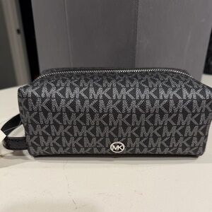 Michael Kors Black and Silver Toiletry Bag NEW